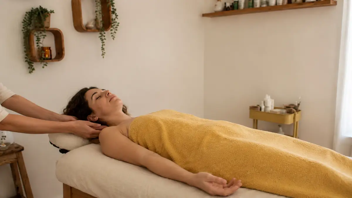 Massage de la nuque réalisé chez Marjolie Pause à Gardanne